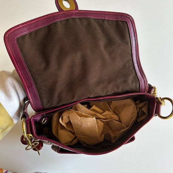 Vintage Y2K Coach Legacy Ali Purple Signature Canvas Flap Shoulder Bag F12857 - Picture 7 of 10